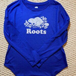 #3 Roots Kids Blue Long Sleeve Shirt, Size 11/12